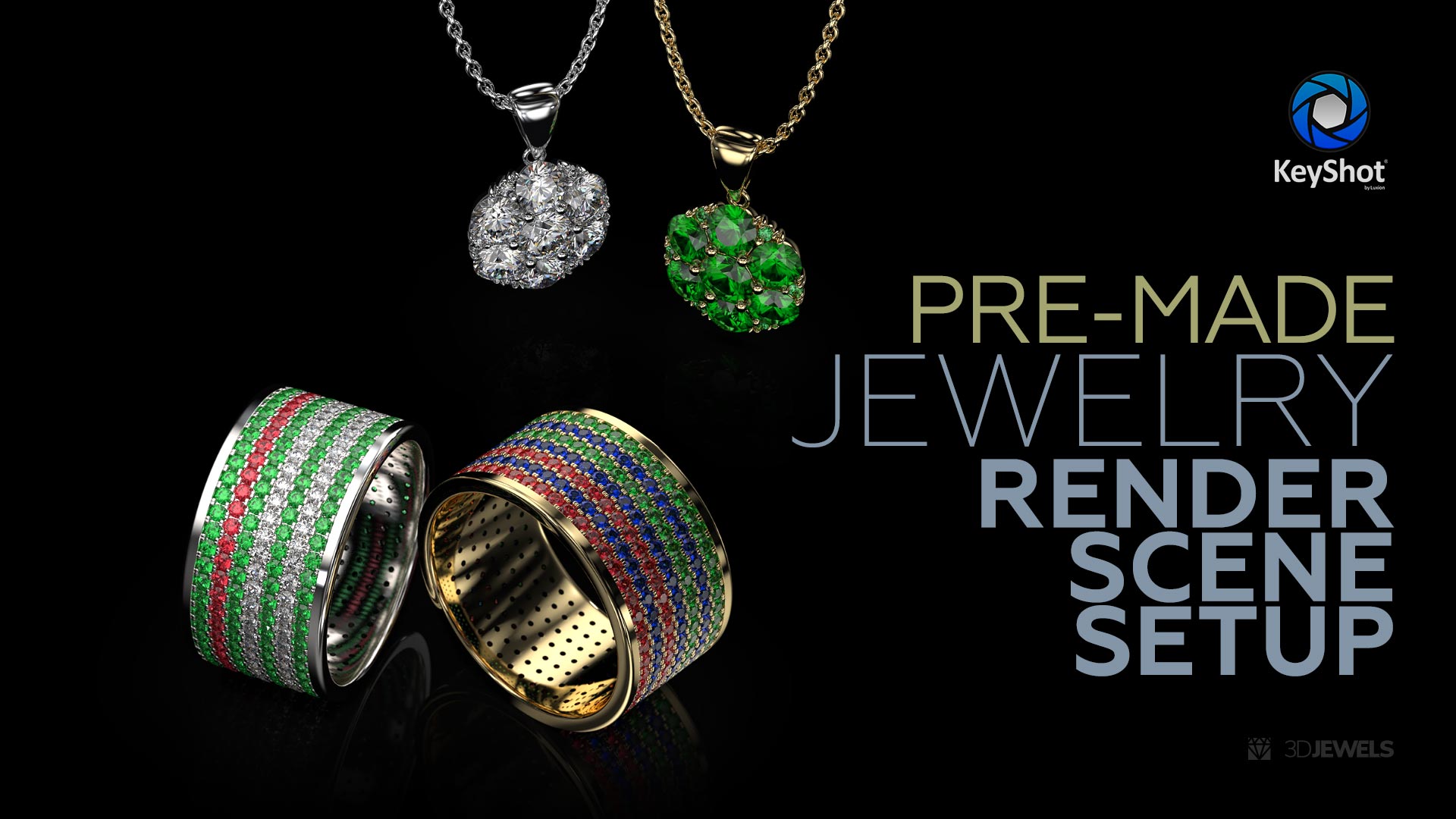 Black Style Scene Setup For KeyShot Jewelry Rendering 3DJewels