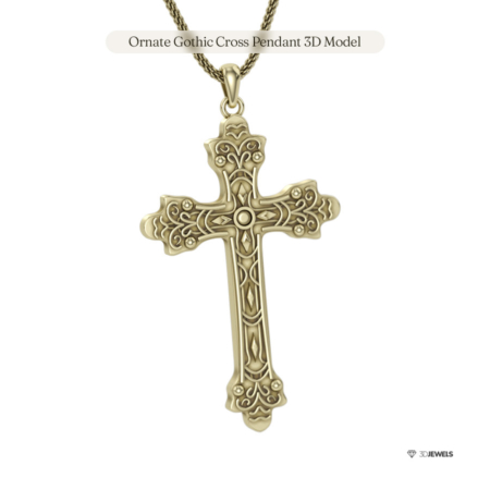 ornate gothic cross pendant image 1